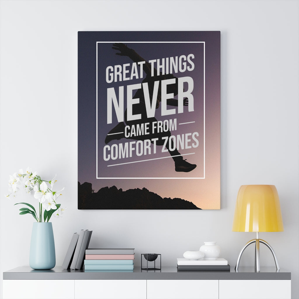 Great Things Never Came From Comfort Zones Motivation Wall Decor for Home Office Gym Inspiring Success Quote Print Ready to Hang Unframed-Express Your Love Gifts