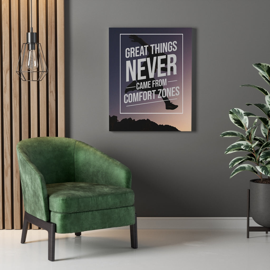 Great Things Never Came From Comfort Zones Motivation Wall Decor for Home Office Gym Inspiring Success Quote Print Ready to Hang Unframed-Express Your Love Gifts