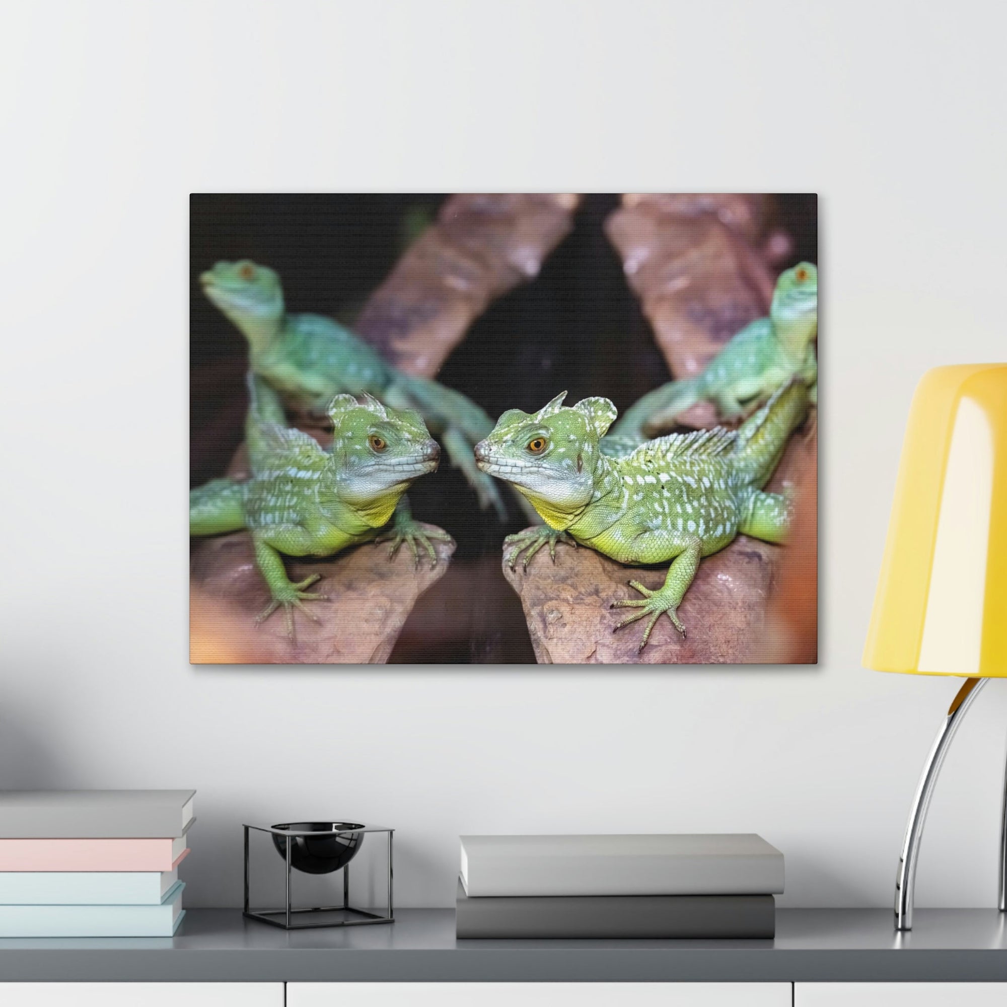 Scripture Walls Group of Helmet Bearing Basilisk Print Animal Wall Art Wildlife Canvas Prints Wall Art Ready to Hang Unframed-Express Your Love Gifts