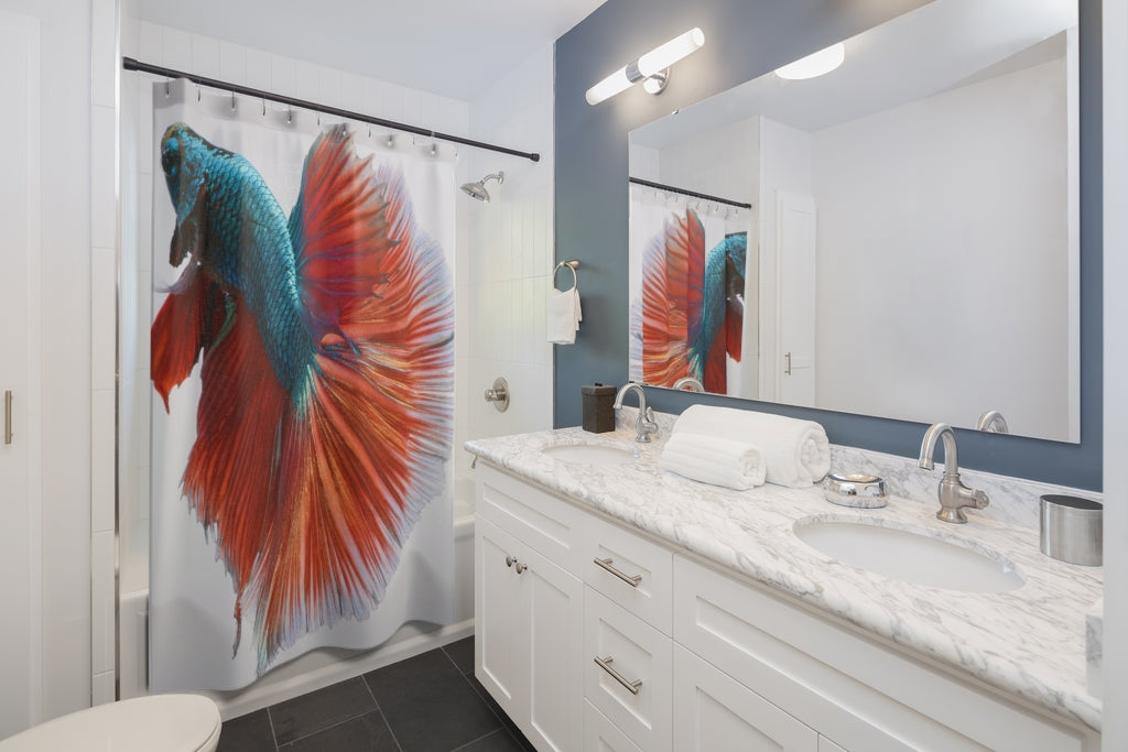 Halfmoon Betta Fish Stylish Design 71" x 74" Elegant Waterproof Shower Curtain for a Spa-like Bathroom Paradise Exceptional Craftsmanship-Express Your Love Gifts