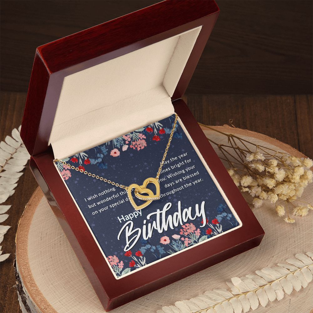 Happy Birthday Message Card Inseparable Necklace-Express Your Love Gifts