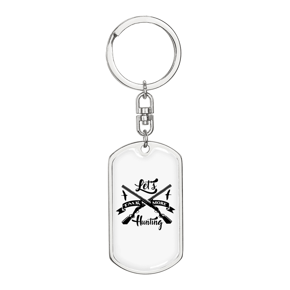 Hunting Black Keychain Stainless Steel or 18k Gold Dog Tag Keyring-Express Your Love Gifts