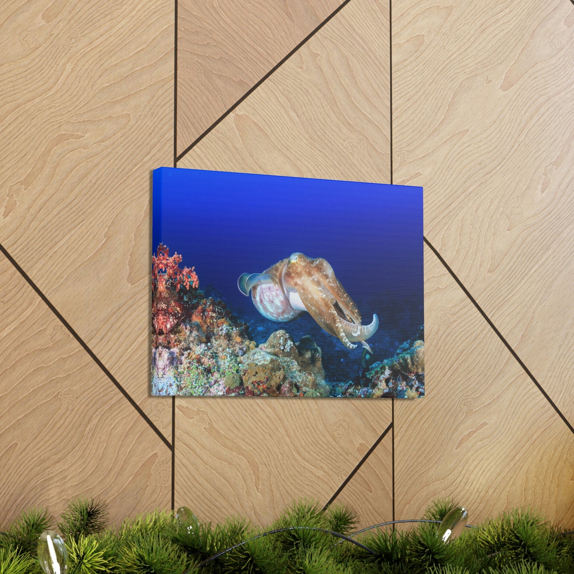 Scripture Walls Hunting Cuttlefish on a Coral Reef Print Animal Wall Art Wildlife Canvas Prints Wall Art Ready to Hang Unframed-Express Your Love Gifts