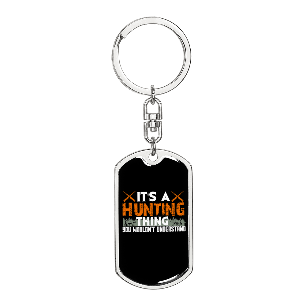 Hunting Thing Alright Keychain Stainless Steel or 18k Gold Dog Tag Keyring-Express Your Love Gifts