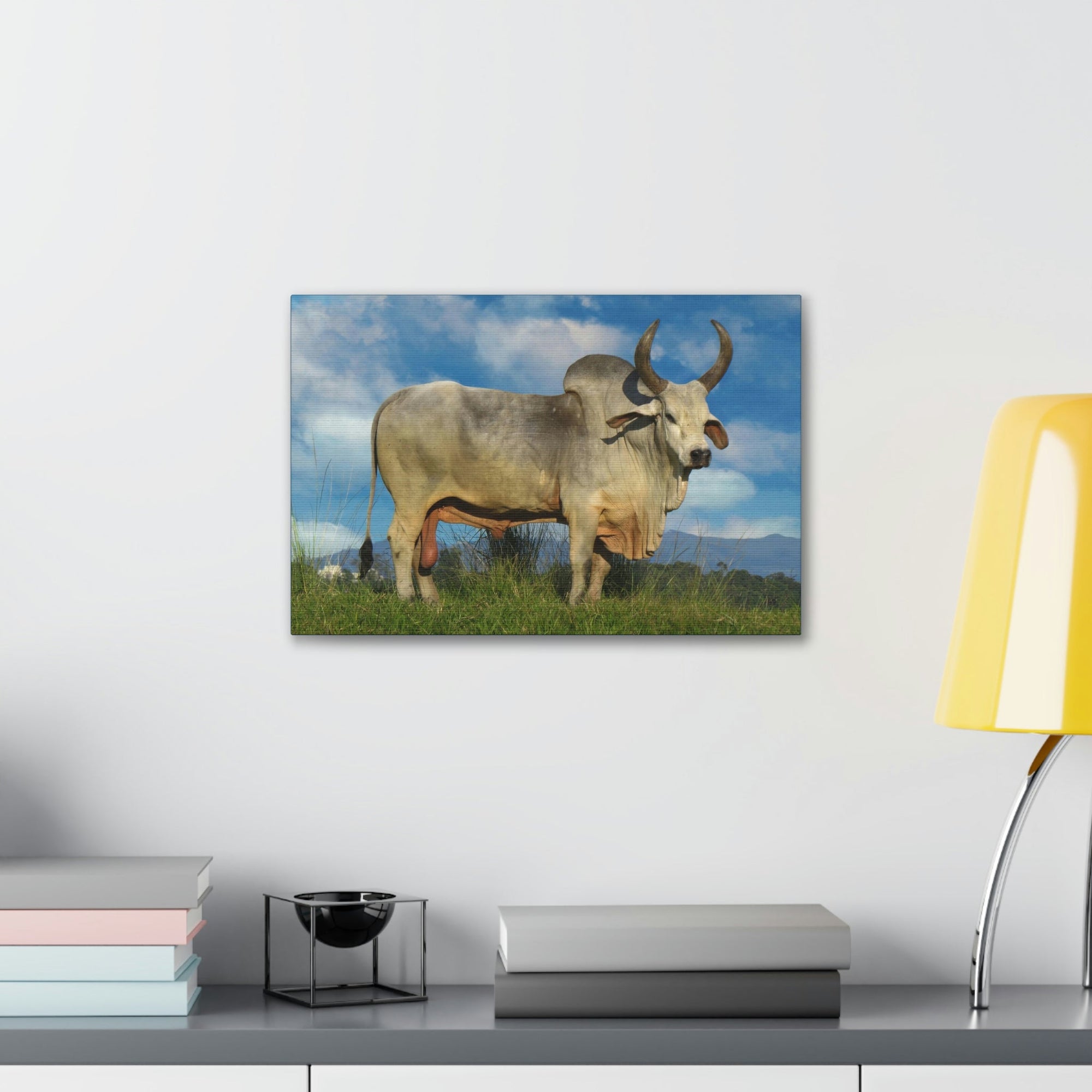 Scripture Walls Hunting Zebu Print Zebu Animal Wall Art Wildlife Canvas Prints Wall Art Ready to Hang Unframed-Express Your Love Gifts