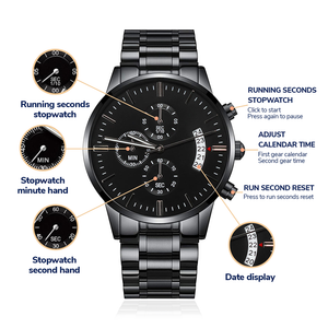 I Do Engraved Wrist Men's Watch Multifunction Waterproof Scratch Resistant Analog Chronograph Stainless Steel Men'S Watch W Copper Dial-Express Your Love Gifts