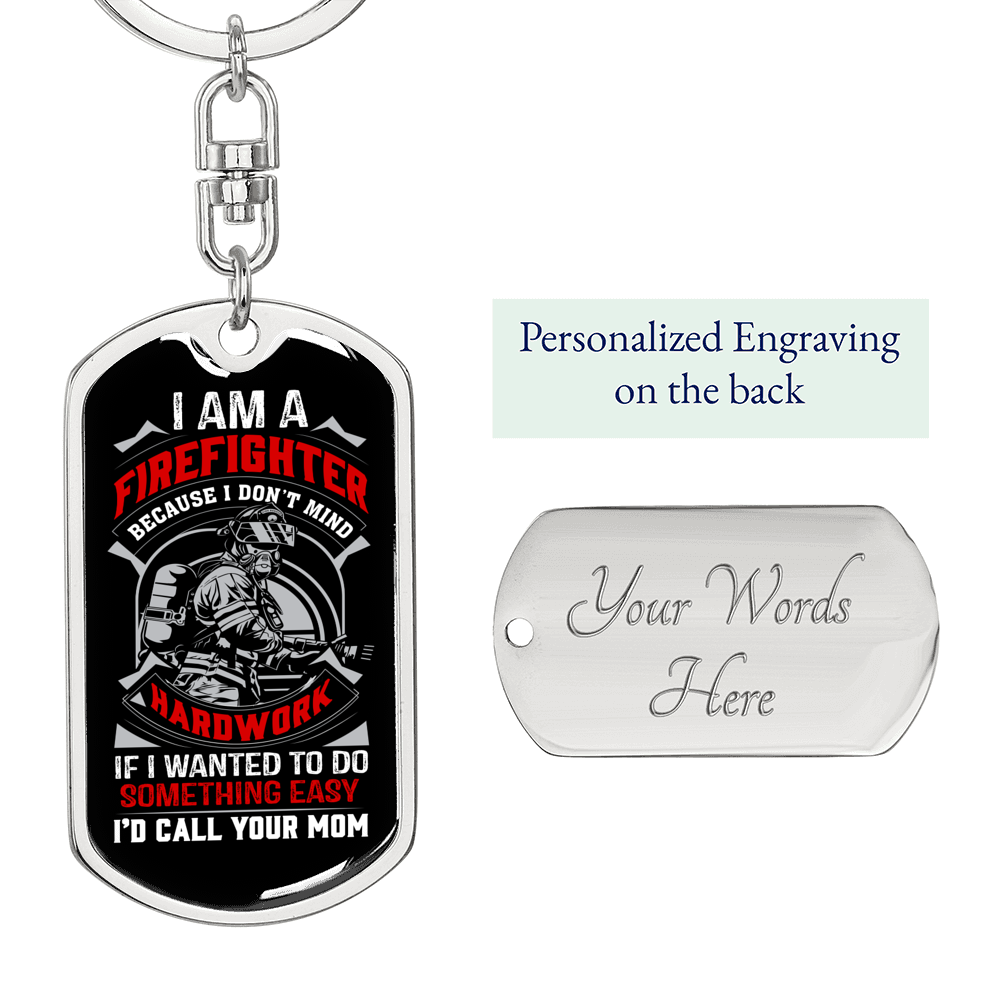 I Don'T Mind Easy Keychain Stainless Steel or 18k Gold Dog Tag Keyring-Express Your Love Gifts