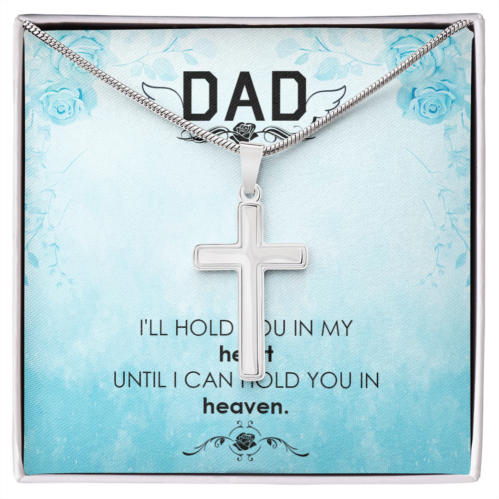 I&#39;ll Hold You Dad Memorial Gift Dad Memorial Cross Necklace Sympathy Gift Loss of Father Condolence Message Card-Express Your Love Gifts
