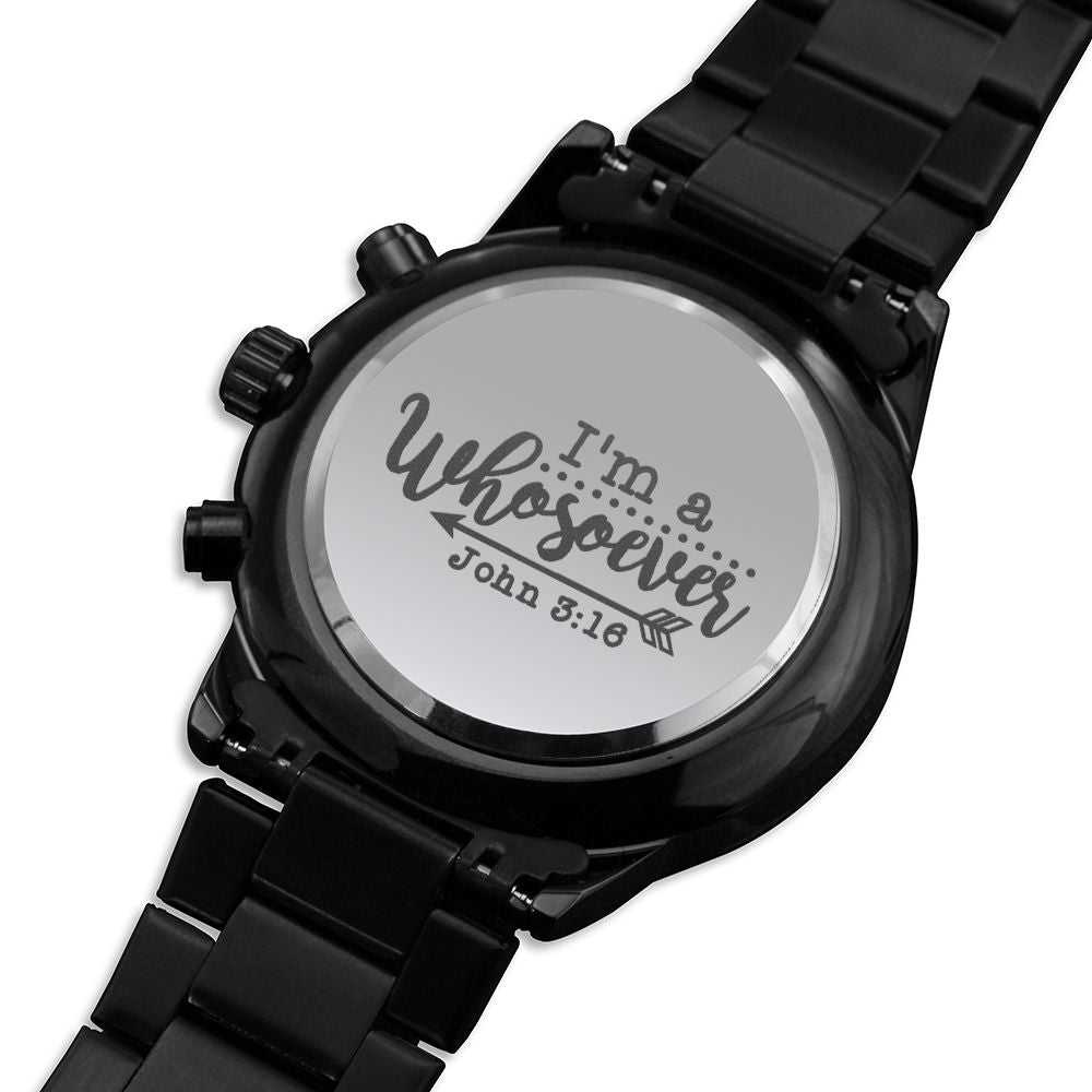 I'm A Whosoever Engraved Bible Verse Men's Watch Multifunction Stainless Steel W Copper Dial-Express Your Love Gifts