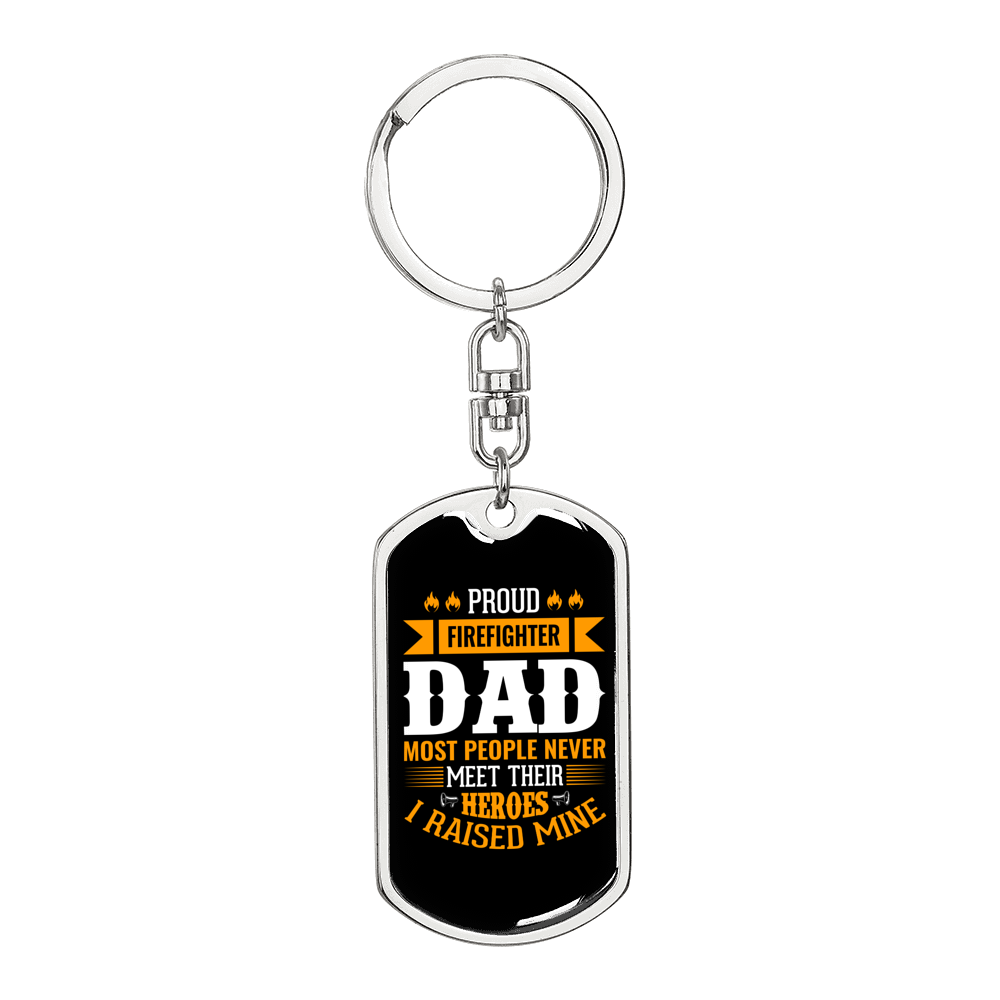 I Raised My Hero Keychain Stainless Steel or 18k Gold Dog Tag Keyring-Express Your Love Gifts