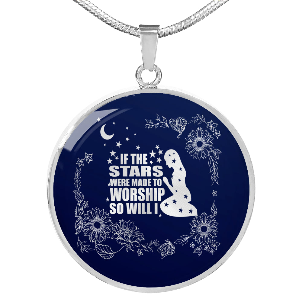 If The Stars Were Made To Worship Psalm Necklace Stainless Steel or 18k Gold 18-22"-Express Your Love Gifts