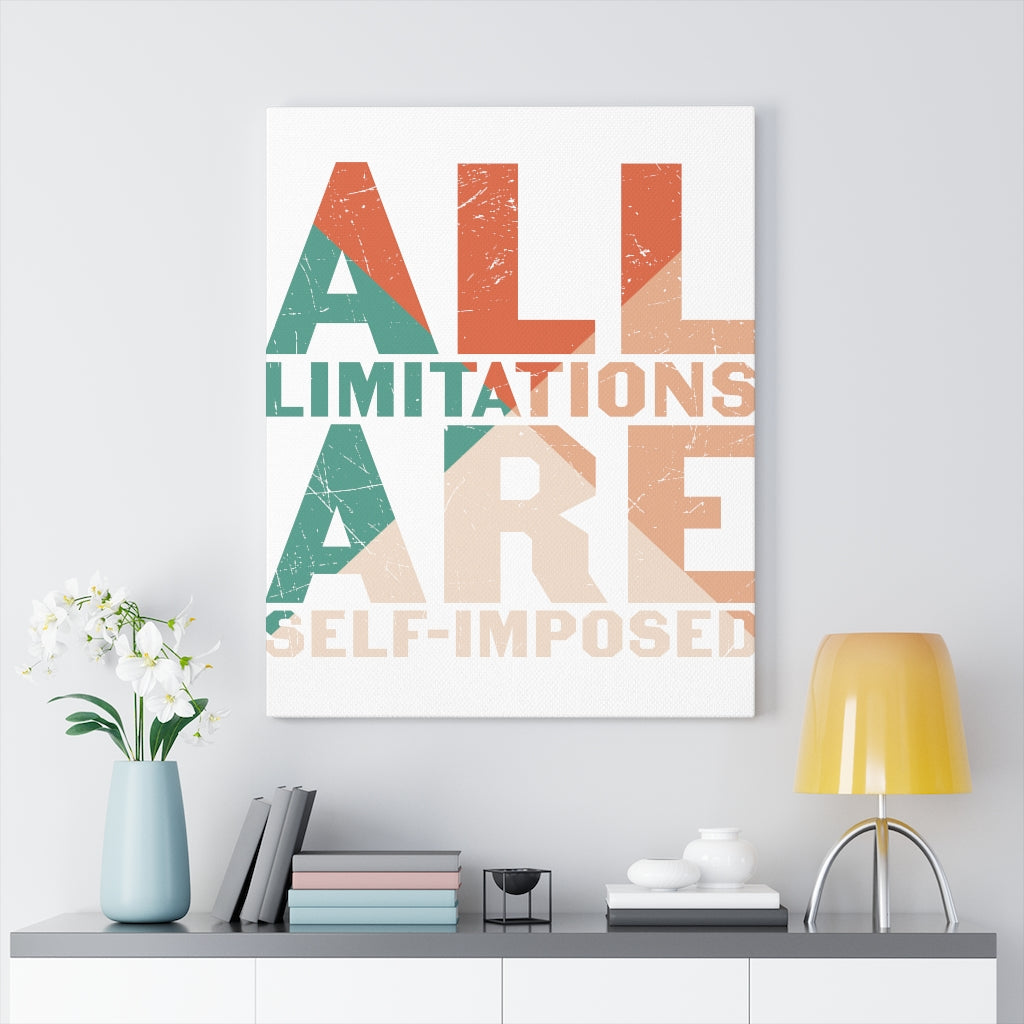 Scripture Walls Inspirational Wall Art All Limitations Are Self-Imposed Wall Art Motivation Wall Decor for Home Office Gym Inspiring Success Quote Print Ready to Hang Unframed-Express Your Love Gifts