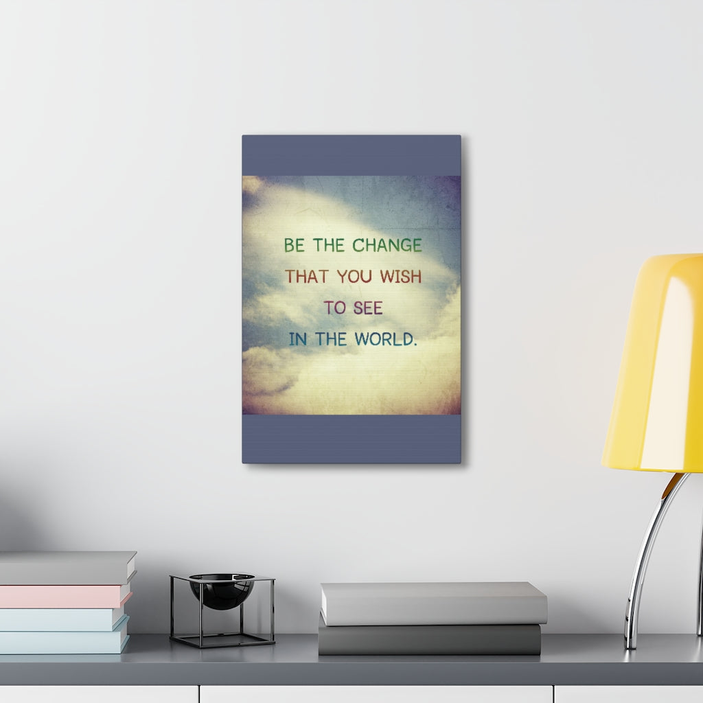 Scripture Walls Inspirational Wall Art Be The Change Motivation Wall Decor for Home Office Gym Inspiring Success Quote Print Ready to Hang Unframed-Express Your Love Gifts