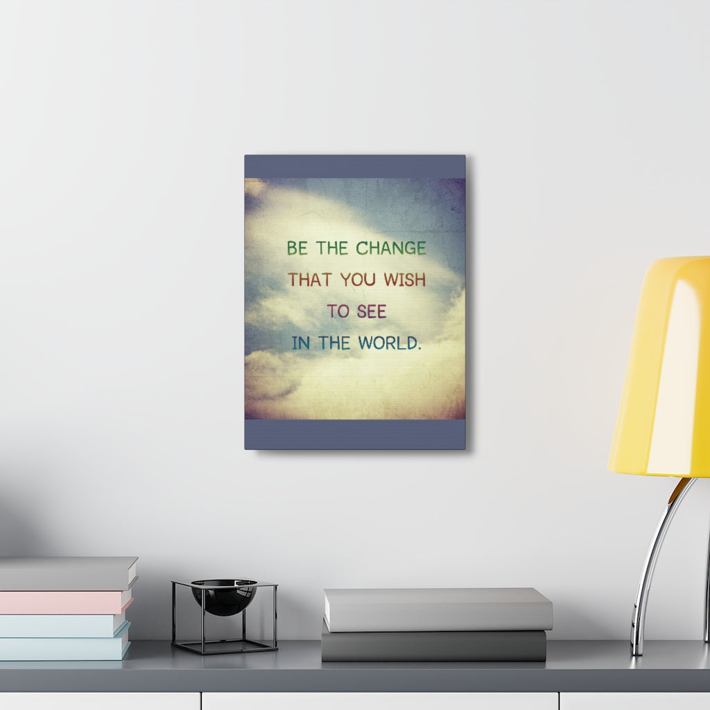 Scripture Walls Inspirational Wall Art Be The Change Motivation Wall Decor for Home Office Gym Inspiring Success Quote Print Ready to Hang Unframed-Express Your Love Gifts