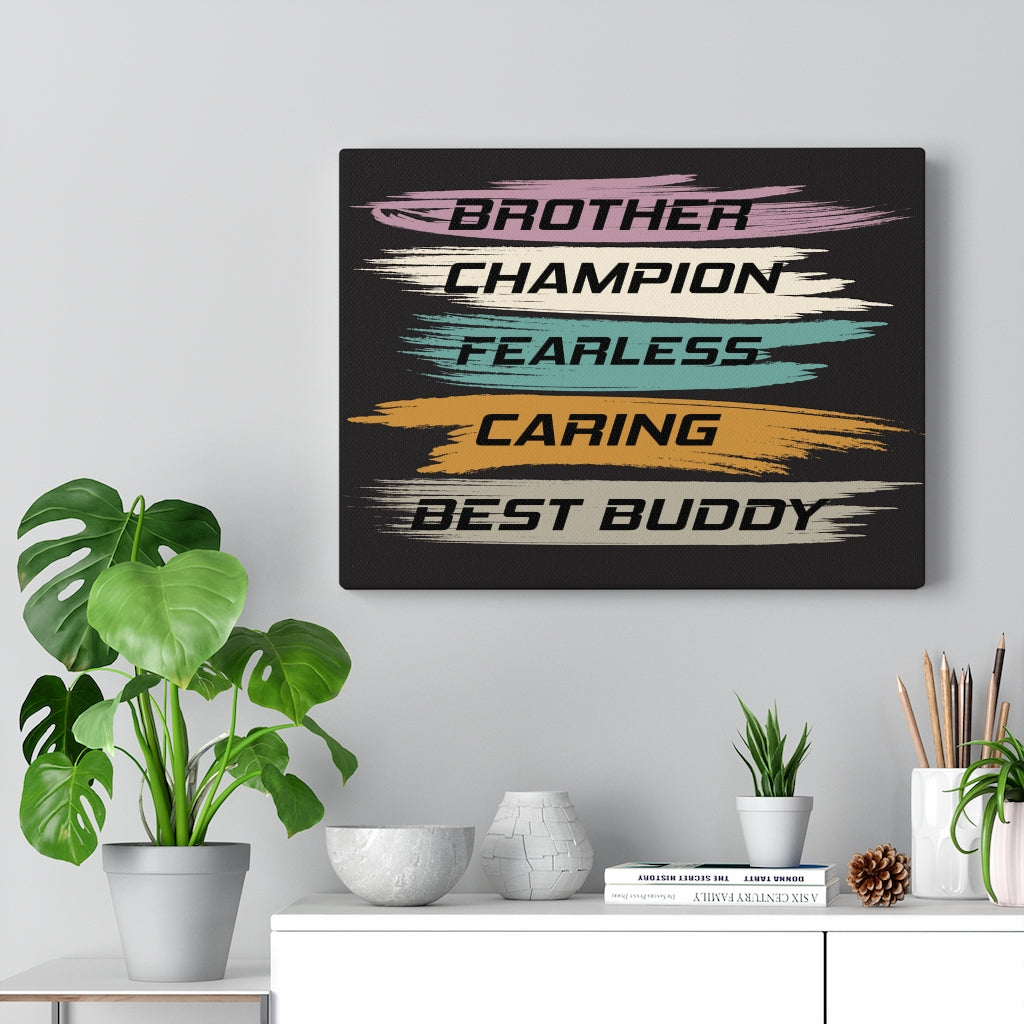 Scripture Walls Inspirational Wall Art Brother Champion Fearless Caring Wall Art Motivation Wall Decor for Home Office Gym Inspiring Success Quote Print Ready to Hang Unframed-Express Your Love Gifts
