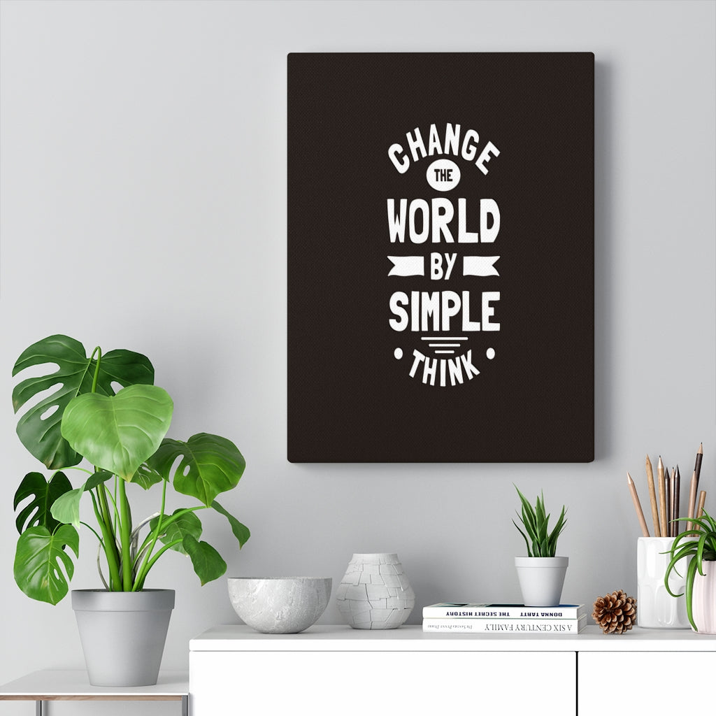 Scripture Walls Inspirational Wall Art Change The World By Simple Think Wall Art Motivation Wall Decor for Home Office Gym Inspiring Success Quote Print Ready to Hang Unframed-Express Your Love Gifts