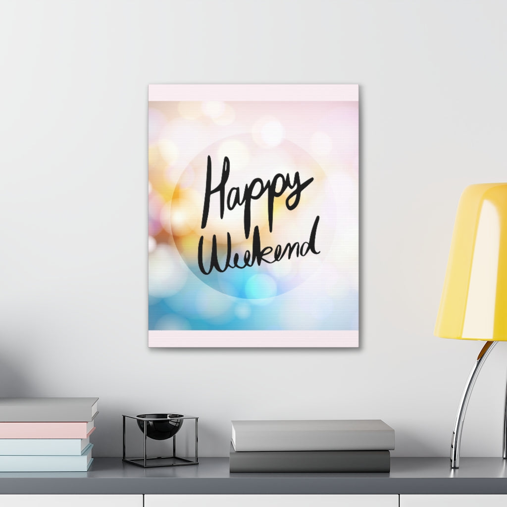 Scripture Walls Inspirational Wall Art Happy Weekend Motivation Wall Decor for Home Office Gym Inspiring Success Quote Print Ready to Hang Unframed-Express Your Love Gifts