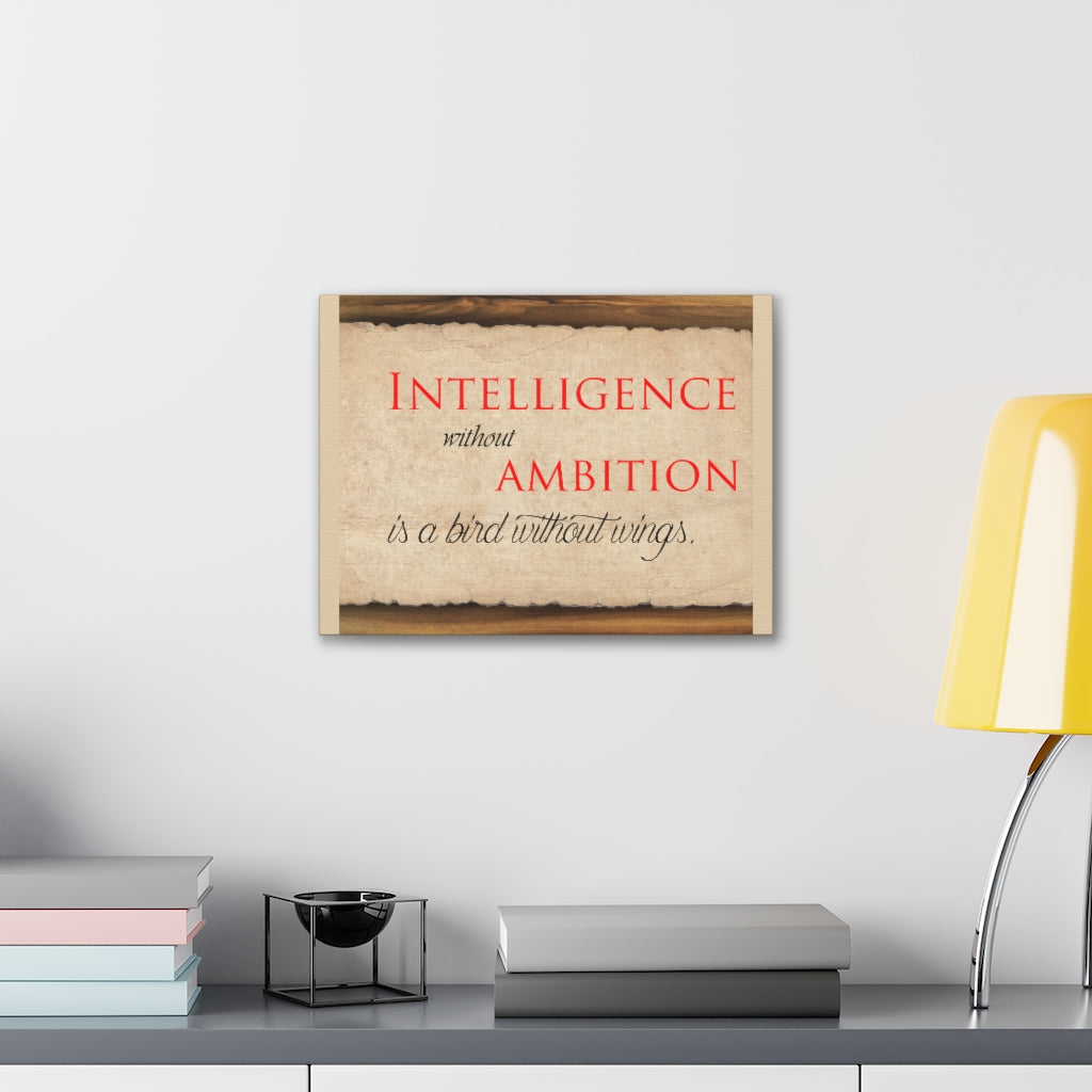 Scripture Walls Inspirational Wall Art Intelligence Without Ambition Motivation Wall Decor for Home Office Gym Inspiring Success Quote Print Ready to Hang Unframed-Express Your Love Gifts