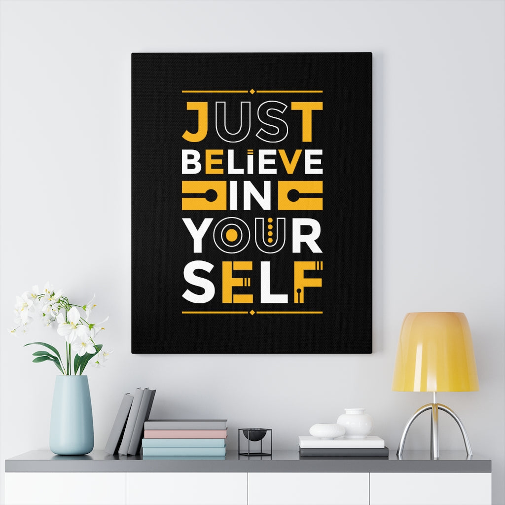 Scripture Walls Inspirational Wall Art Just Believe In Your Self Wall Art Motivation Wall Decor for Home Office Gym Inspiring Success Quote Print Ready to Hang Unframed-Express Your Love Gifts