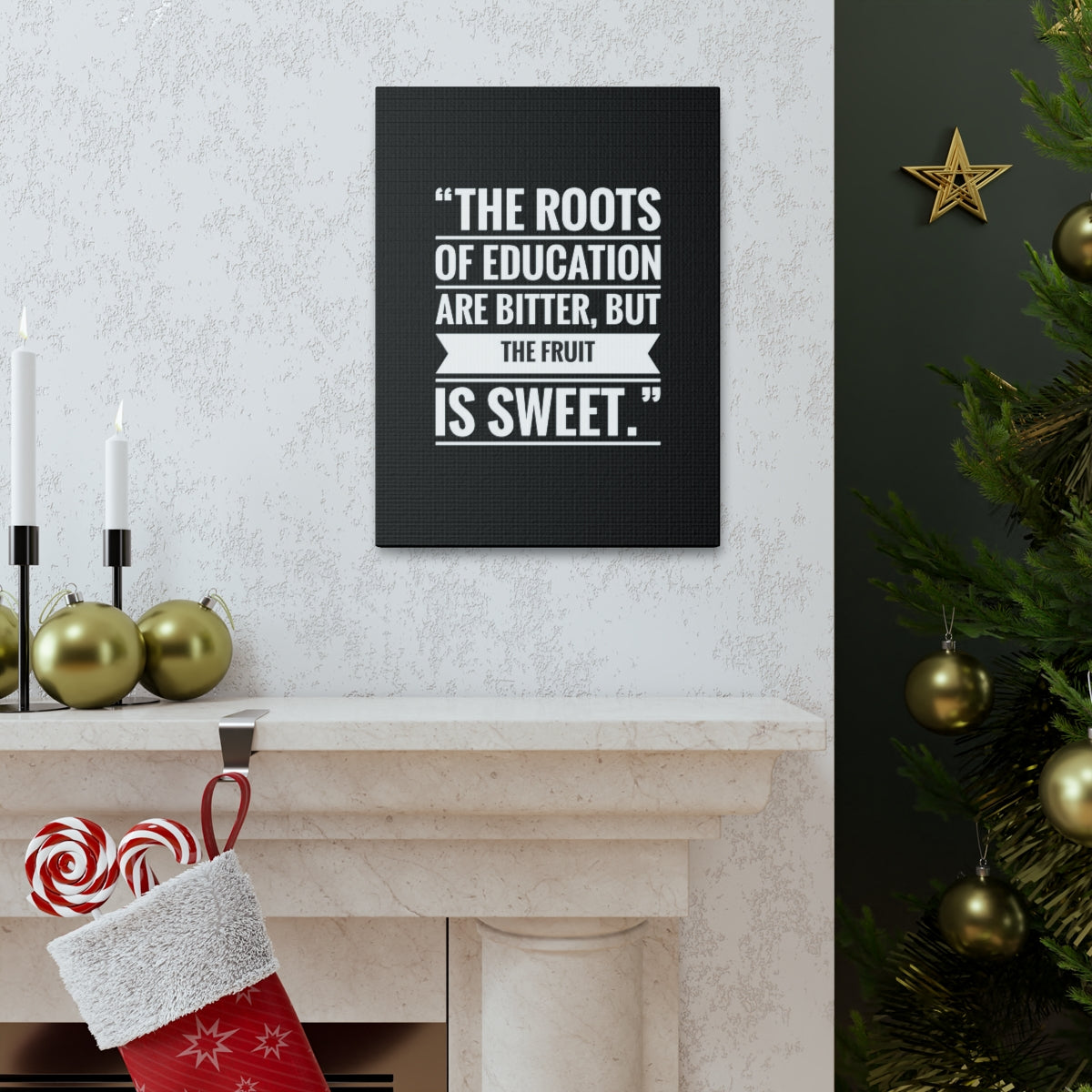 Scripture Walls Inspirational Wall Art Roots Of Education Are Bitter Motivation Wall Decor for Home Office Gym Inspiring Success Quote Print Ready to Hang Unframed-Express Your Love Gifts