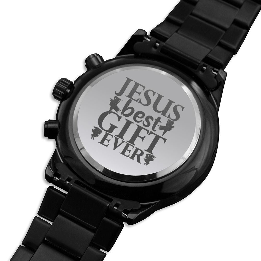 Jesus Best Gift Engraved Bible Verse Men's Watch Multifunction Stainless Steel W Copper Dial-Express Your Love Gifts