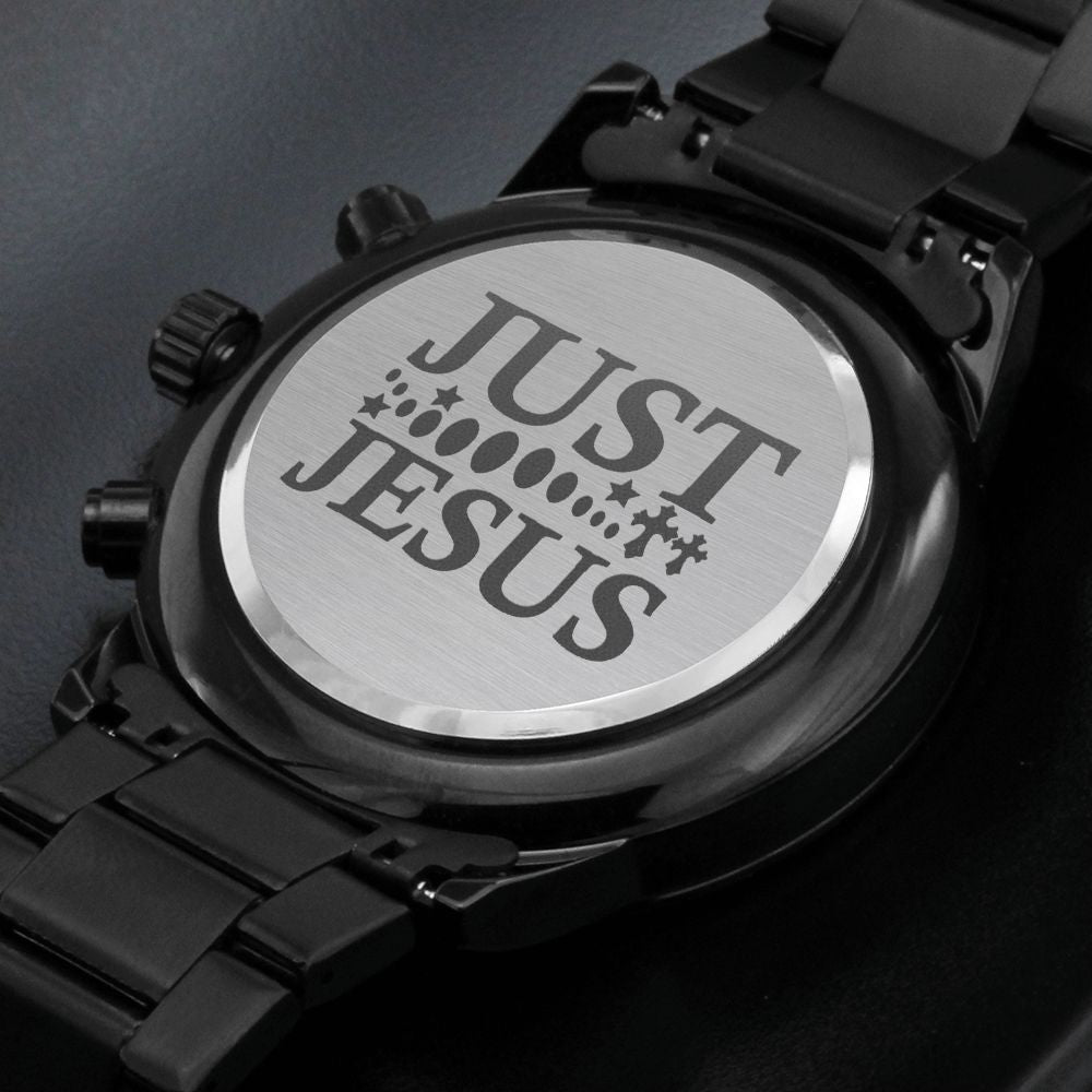 Just Jesus Plain Engraved Bible Verse Men's Watch Multifunction Stainless Steel W Copper Dial-Express Your Love Gifts