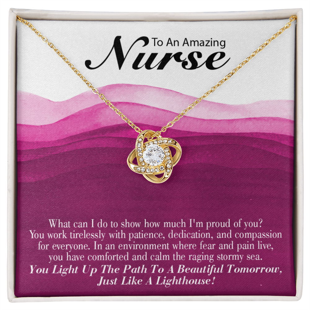 Just Like a Lighthouse Healthcare Medical Worker Nurse Appreciation Gift Infinity Knot Necklace Message Card-Express Your Love Gifts