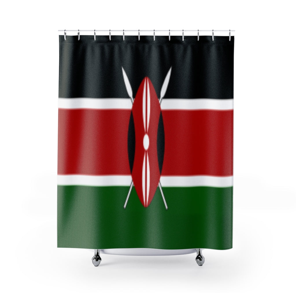 Kenya Flag Stylish Design 71&quot; x 74&quot; Elegant Waterproof Shower Curtain for a Spa-like Bathroom Paradise Exceptional Craftsmanship-Express Your Love Gifts