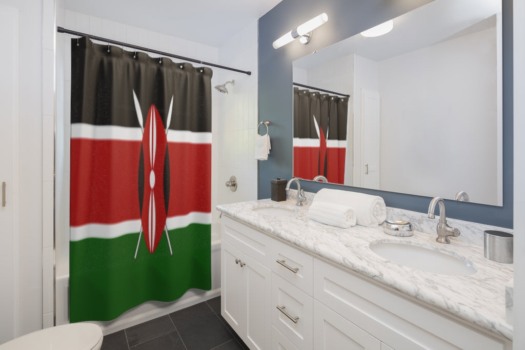 Kenya Flag Stylish Design 71" x 74" Elegant Waterproof Shower Curtain for a Spa-like Bathroom Paradise Exceptional Craftsmanship-Express Your Love Gifts