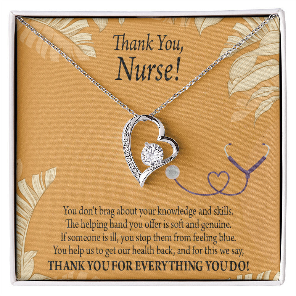 Knowledge and Skill Healthcare Medical Worker Nurse Appreciation Gift Forever Necklace w Message Card-Express Your Love Gifts