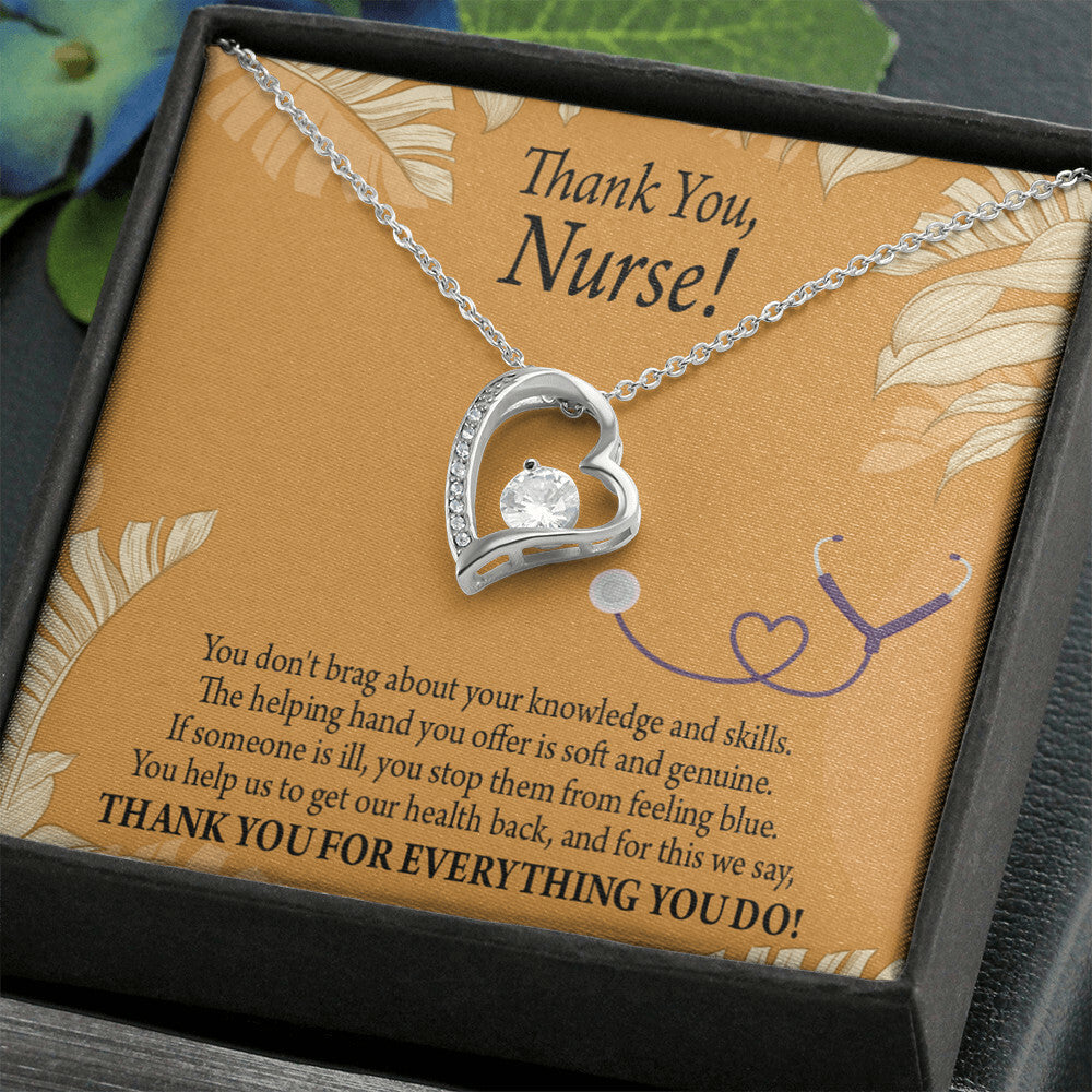 Knowledge and Skill Healthcare Medical Worker Nurse Appreciation Gift Forever Necklace w Message Card-Express Your Love Gifts