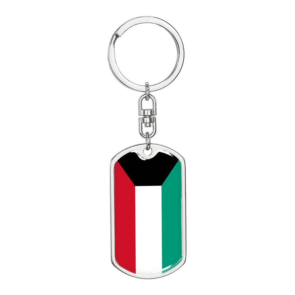 Kuwait Keychain Dog Tag Stainless Steel or 18k Gold-Express Your Love Gifts