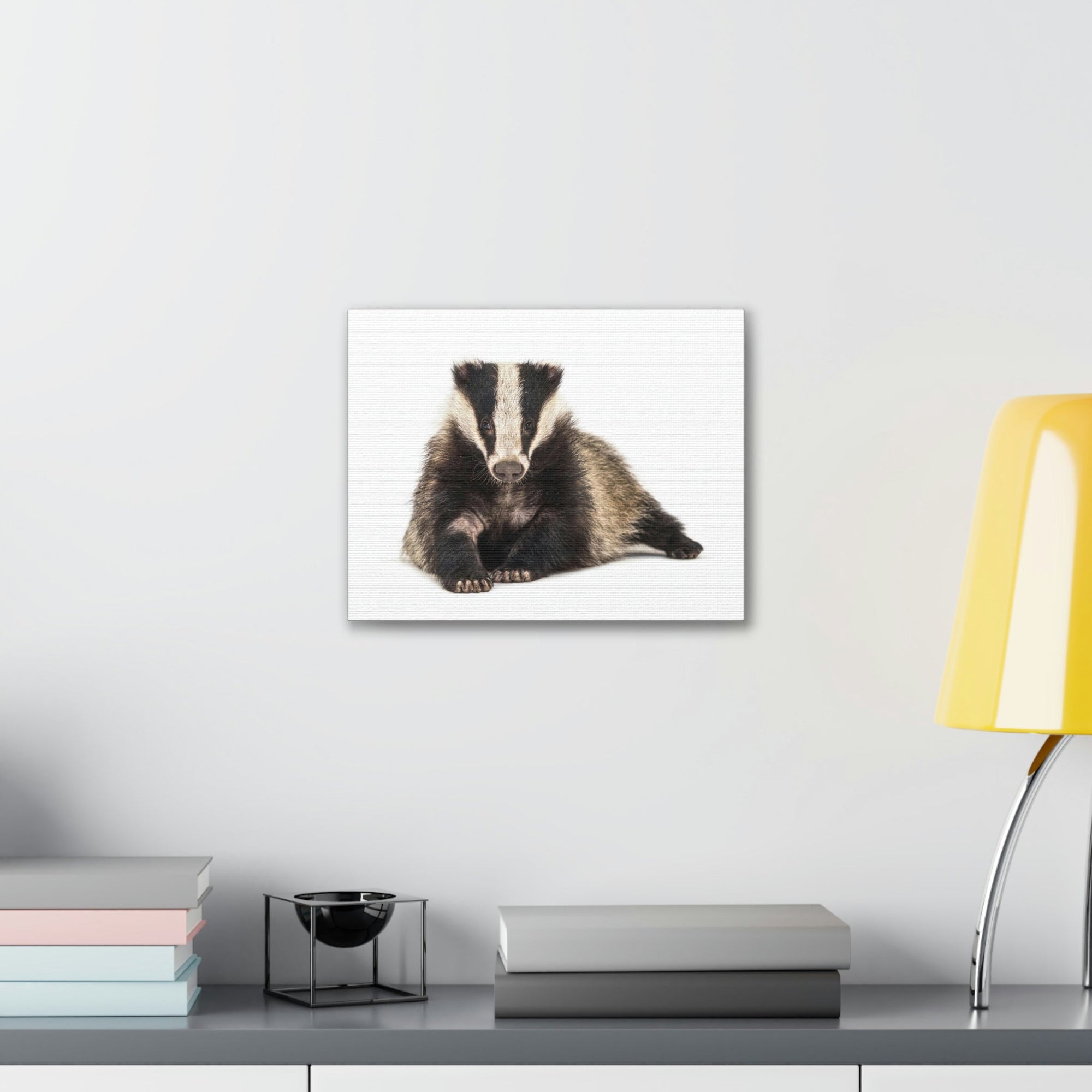 Scripture Walls Laying Down Badger Print Animal Wall Art Wildlife Canvas Prints Wall Art Ready to Hang Unframed-Express Your Love Gifts