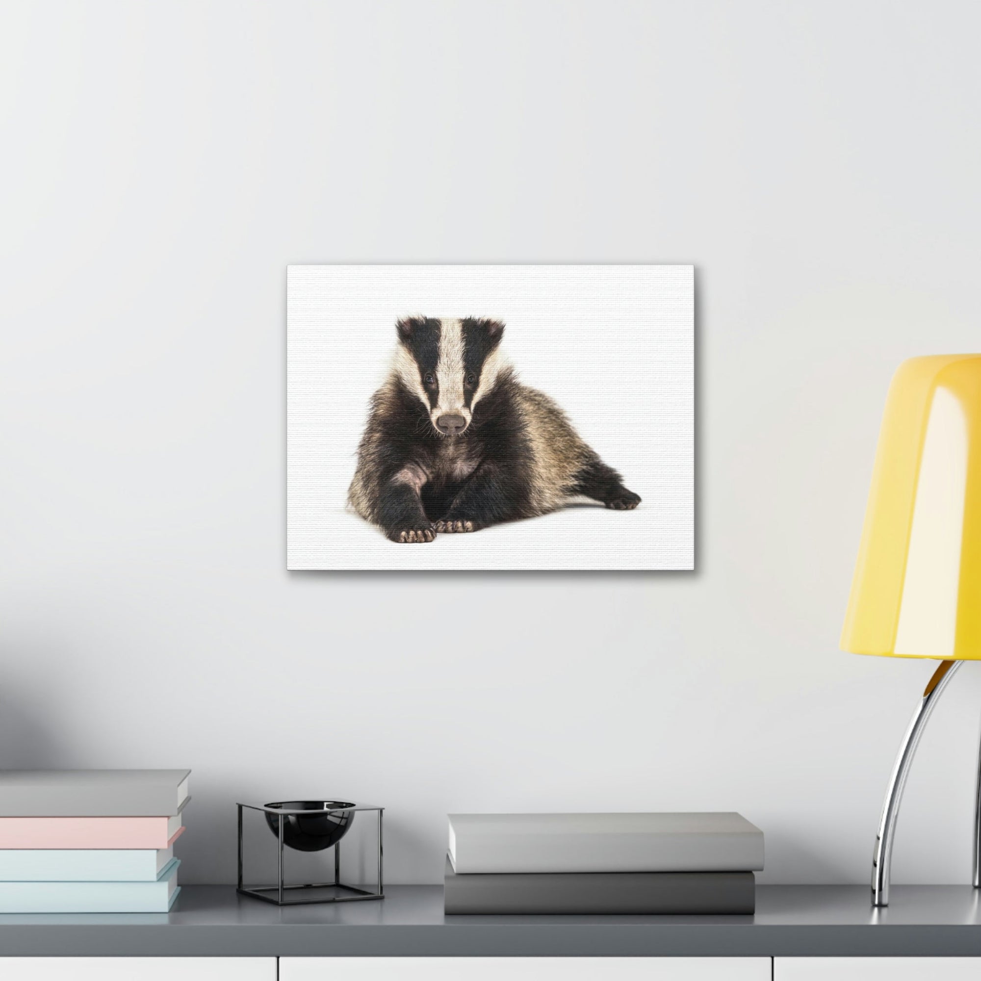 Scripture Walls Laying Down Badger Print Animal Wall Art Wildlife Canvas Prints Wall Art Ready to Hang Unframed-Express Your Love Gifts