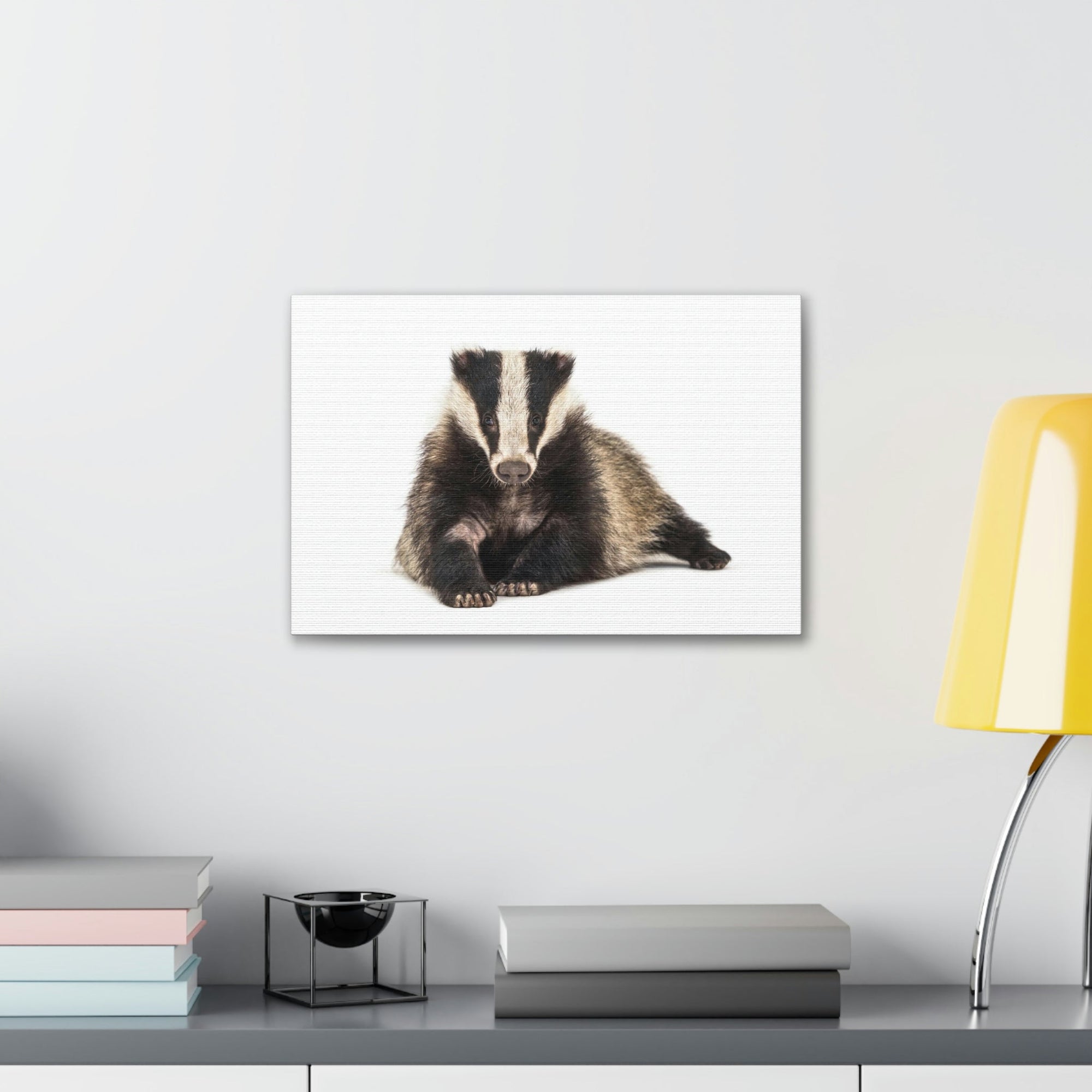 Scripture Walls Laying Down Badger Print Animal Wall Art Wildlife Canvas Prints Wall Art Ready to Hang Unframed-Express Your Love Gifts