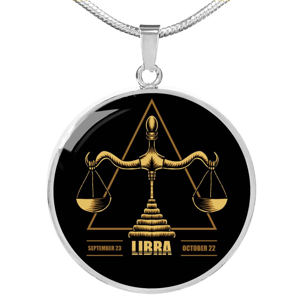 Libra Astrological Zodiac Sign Necklace Stainless Steel or 18k Gold 18-22"-Express Your Love Gifts