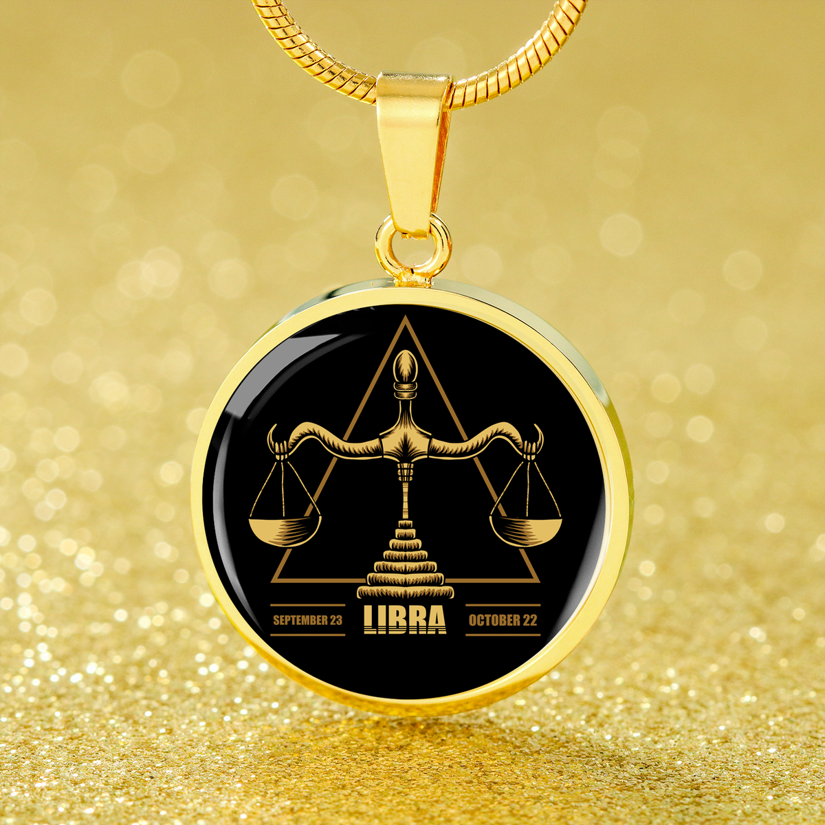 Libra Astrological Zodiac Sign Necklace Stainless Steel or 18k Gold 18-22"-Express Your Love Gifts