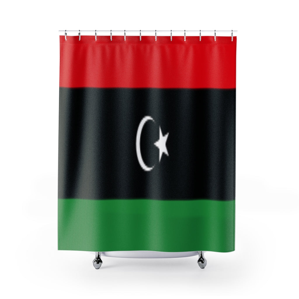 Libya Flag Stylish Design 71&quot; x 74&quot; Elegant Waterproof Shower Curtain for a Spa-like Bathroom Paradise Exceptional Craftsmanship-Express Your Love Gifts