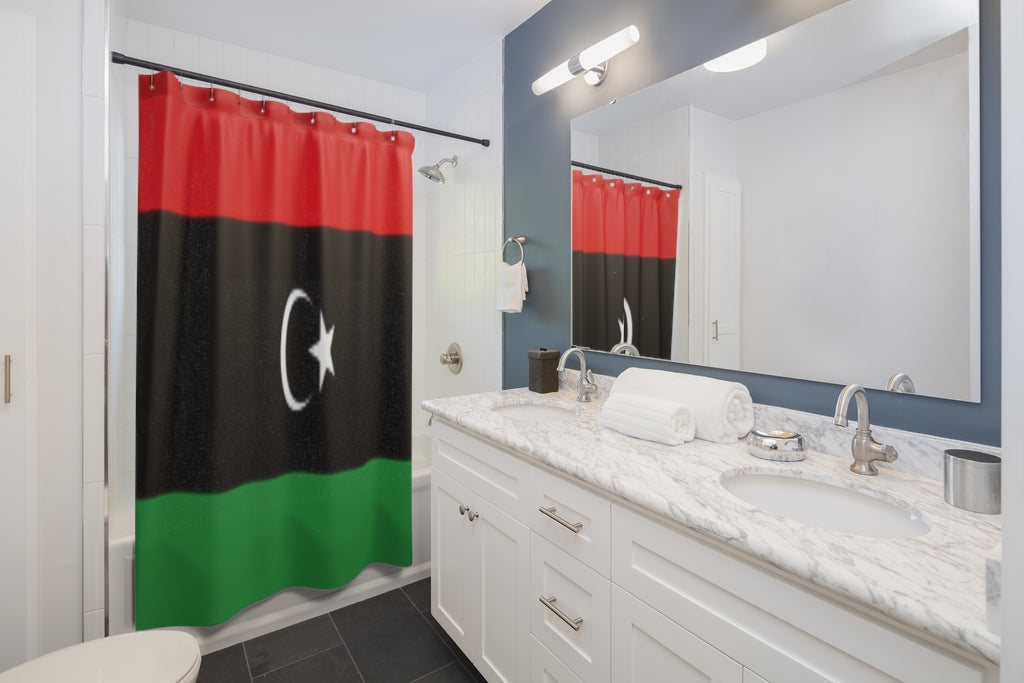 Libya Flag Stylish Design 71" x 74" Elegant Waterproof Shower Curtain for a Spa-like Bathroom Paradise Exceptional Craftsmanship-Express Your Love Gifts