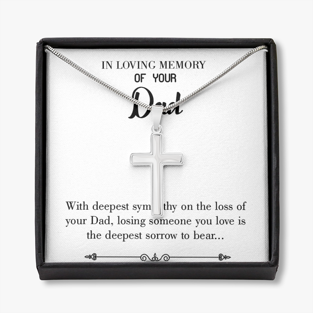 Losing Someone You Love Dad Memorial Gift Dad Memorial Cross Necklace Sympathy Gift Loss of Father Condolence Message Card-Express Your Love Gifts