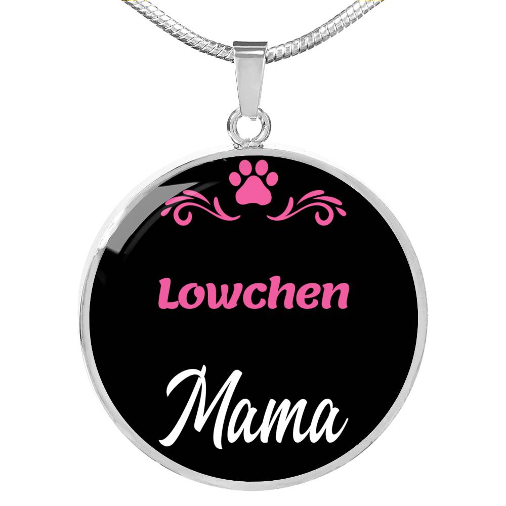 Lowchen Mama Necklace Circle Pendant Stainless Steel or 18k Gold 18-22" Dog Mom Pendant-Express Your Love Gifts