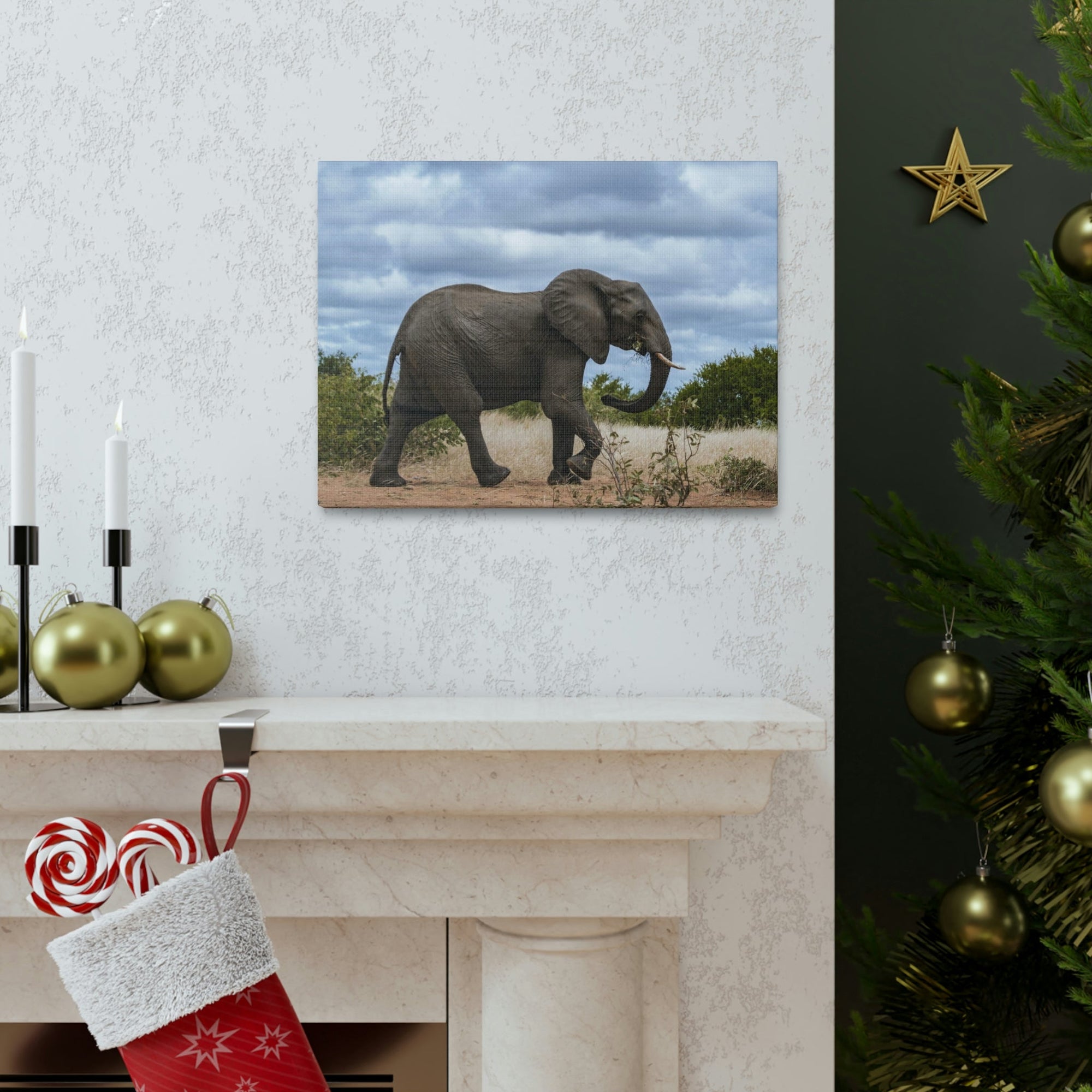 Scripture Walls Majestic African Elephant Art Majestic African Elephant Print Animal Wall Art Wildlife Canvas Prints Wall Art Ready to Hang Unframed-Express Your Love Gifts