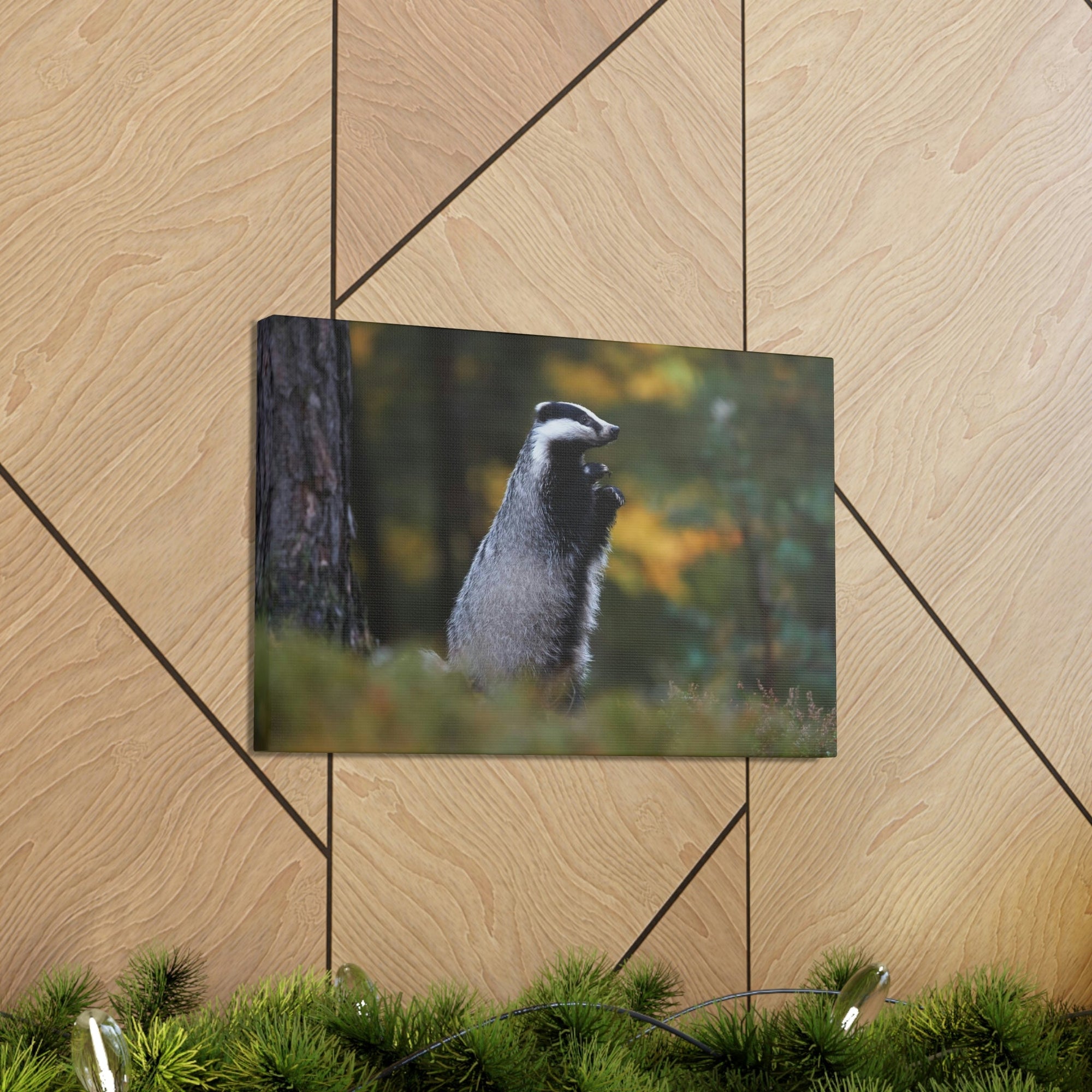 Scripture Walls Majestic Badger Art Majestic Badger Print Animal Wall Art Wildlife Canvas Prints Wall Art Ready to Hang Unframed-Express Your Love Gifts