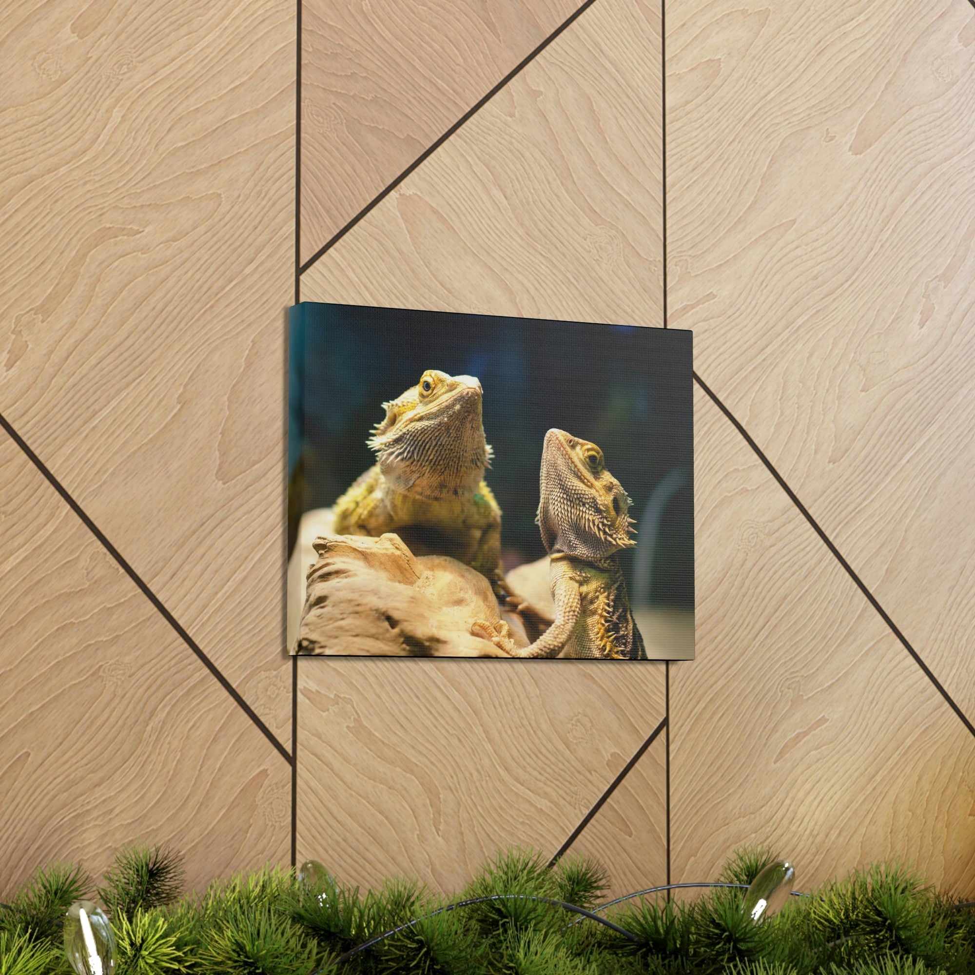 Scripture Walls Majestic Bearded Dragon Couple Print Animal Wall Art Wildlife Canvas Prints Wall Art Ready to Hang Unframed-Express Your Love Gifts