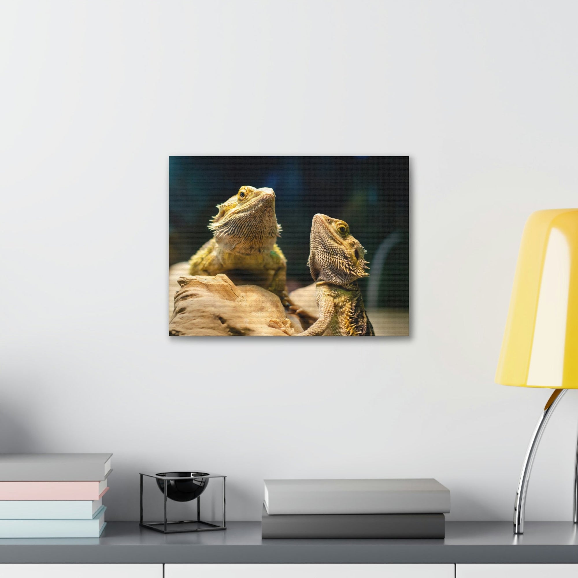 Scripture Walls Majestic Bearded Dragon Couple Print Animal Wall Art Wildlife Canvas Prints Wall Art Ready to Hang Unframed-Express Your Love Gifts