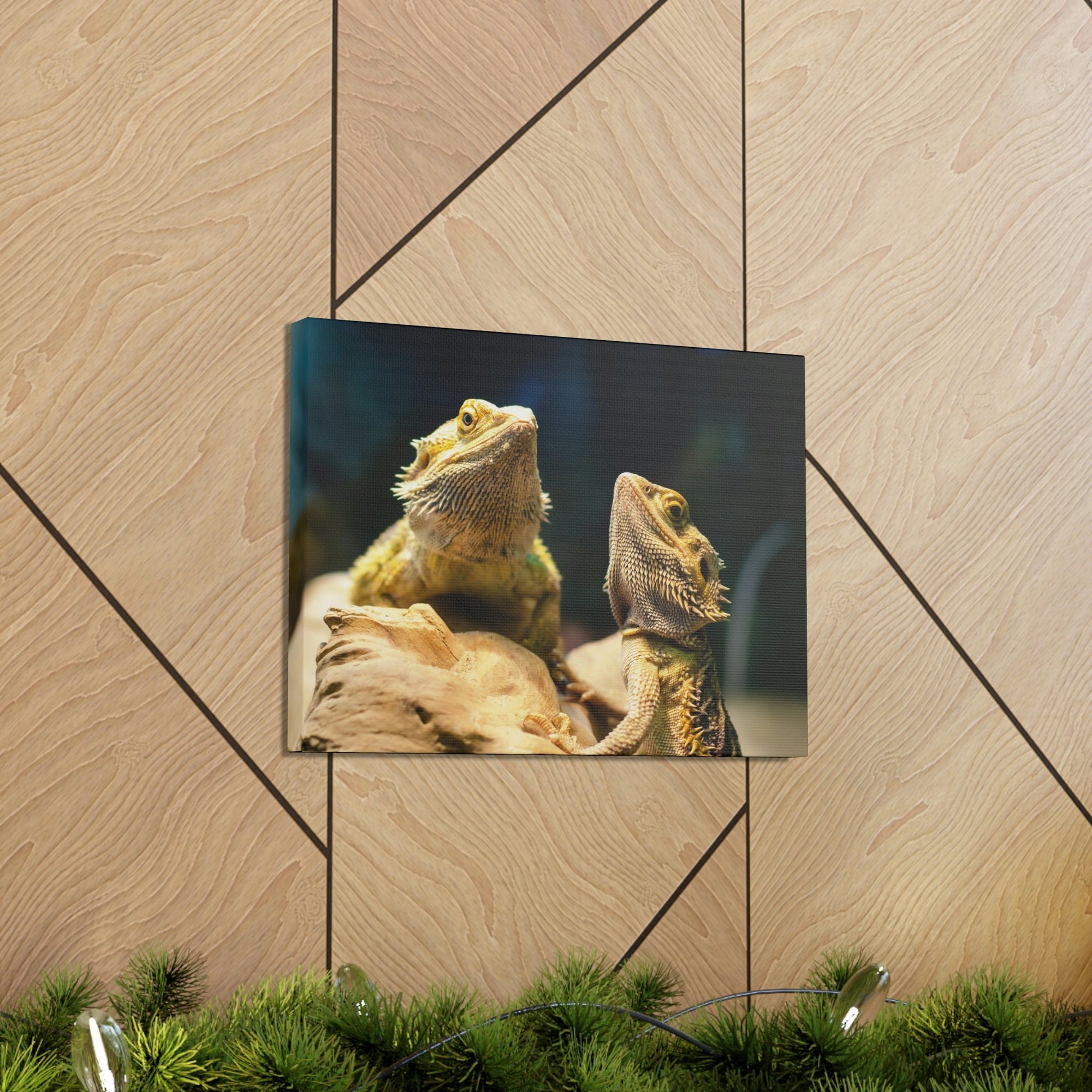 Scripture Walls Majestic Bearded Dragon Couple Print Animal Wall Art Wildlife Canvas Prints Wall Art Ready to Hang Unframed-Express Your Love Gifts