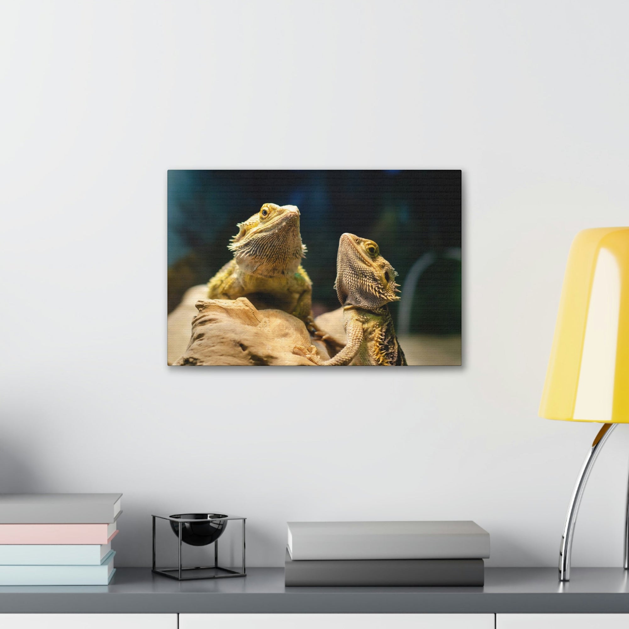 Scripture Walls Majestic Bearded Dragon Couple Print Animal Wall Art Wildlife Canvas Prints Wall Art Ready to Hang Unframed-Express Your Love Gifts