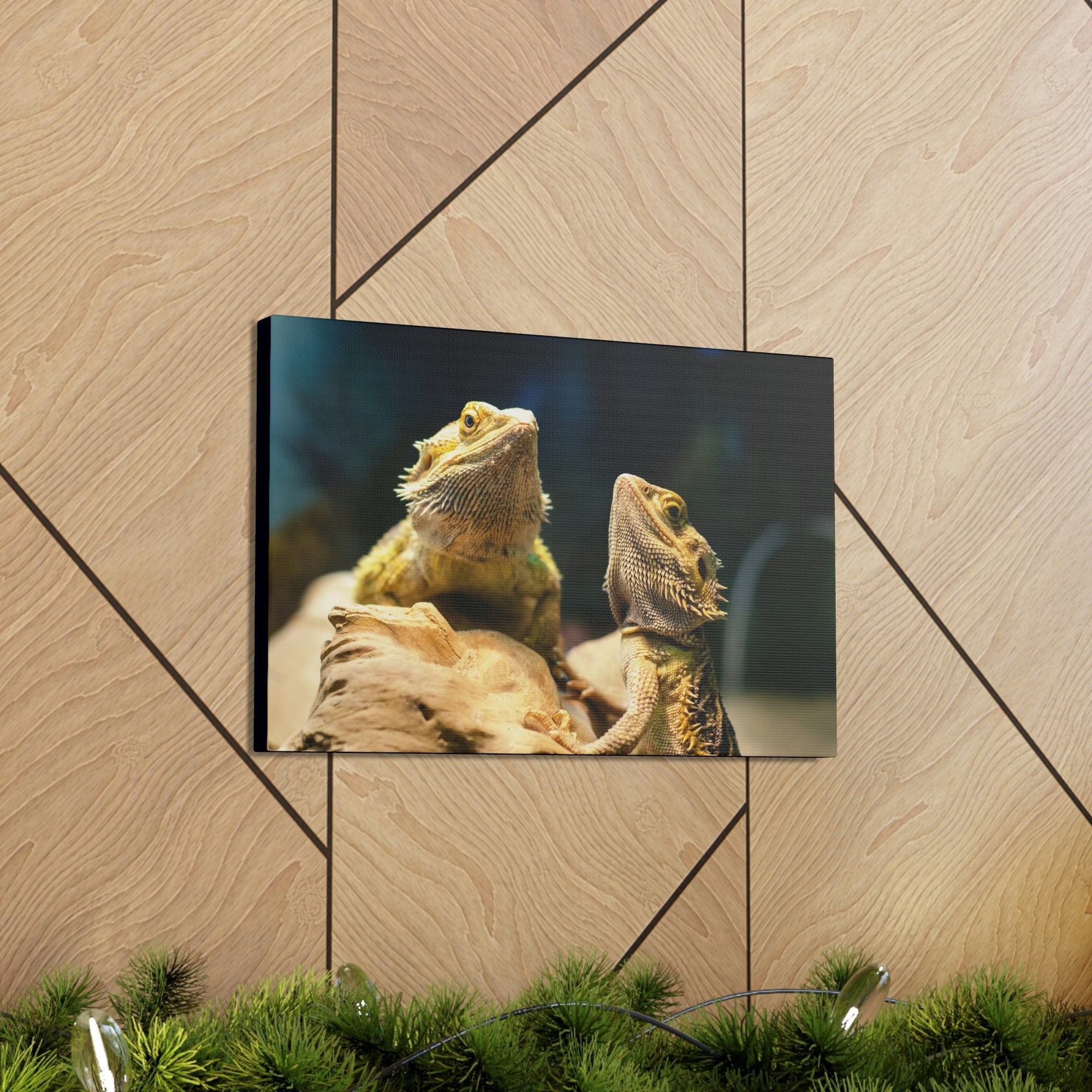 Scripture Walls Majestic Bearded Dragon Couple Print Animal Wall Art Wildlife Canvas Prints Wall Art Ready to Hang Unframed-Express Your Love Gifts