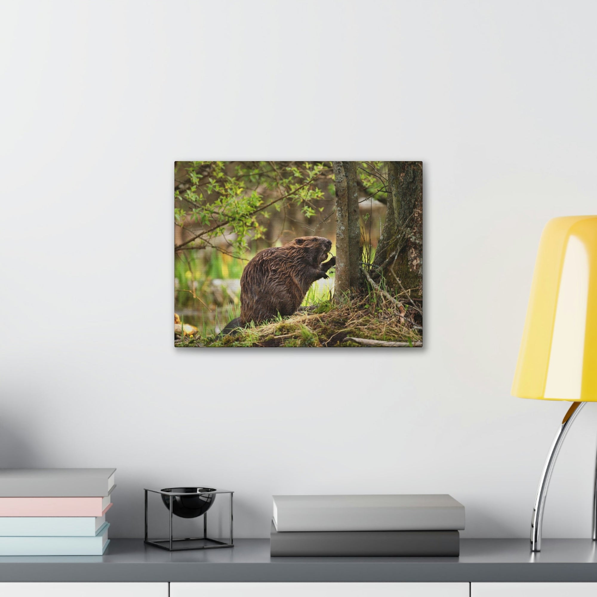 Scripture Walls Majestic Beaver Art Majestic Beaver Print Animal Wall Art Wildlife Canvas Prints Wall Art Ready to Hang Unframed-Express Your Love Gifts