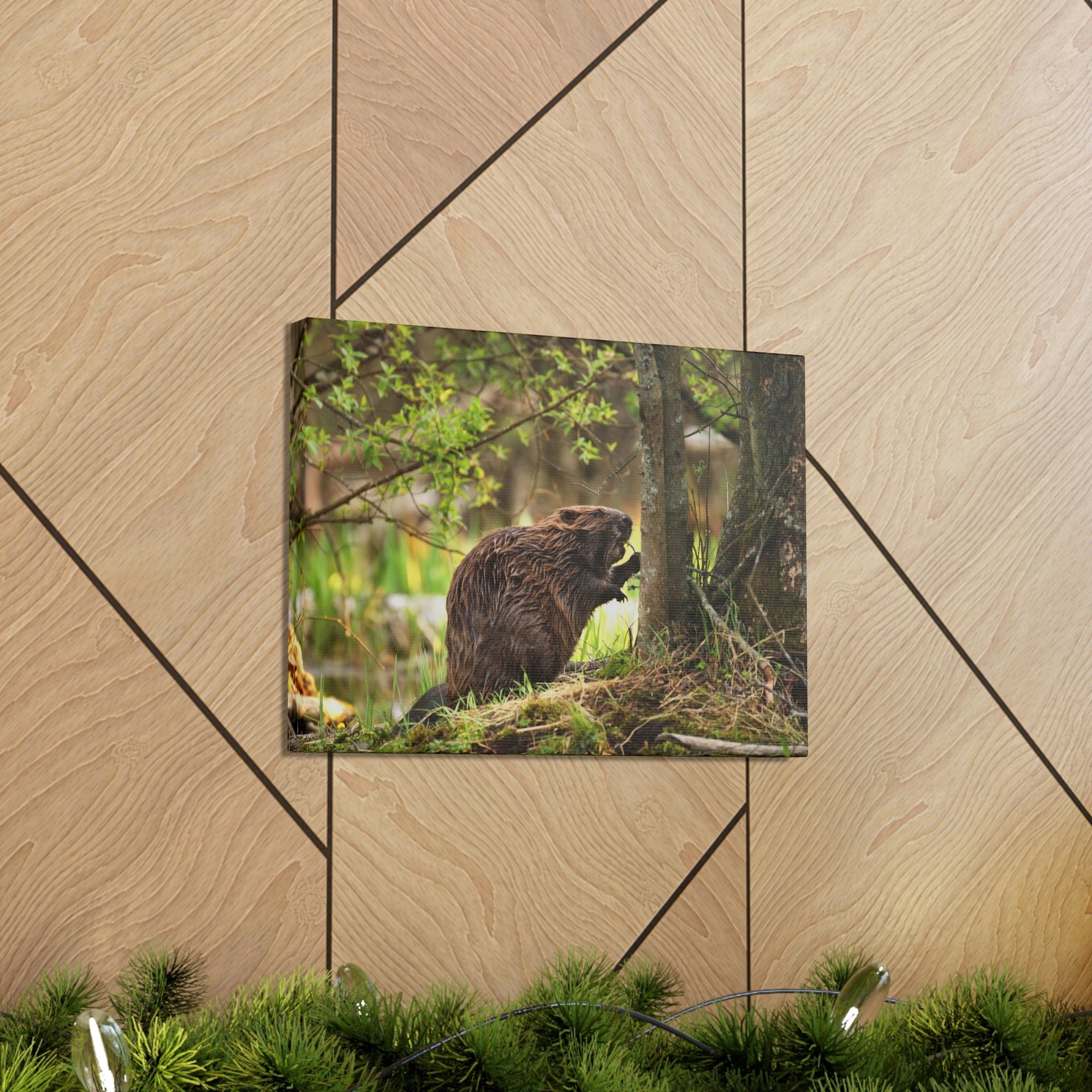 Scripture Walls Majestic Beaver Art Majestic Beaver Print Animal Wall Art Wildlife Canvas Prints Wall Art Ready to Hang Unframed-Express Your Love Gifts